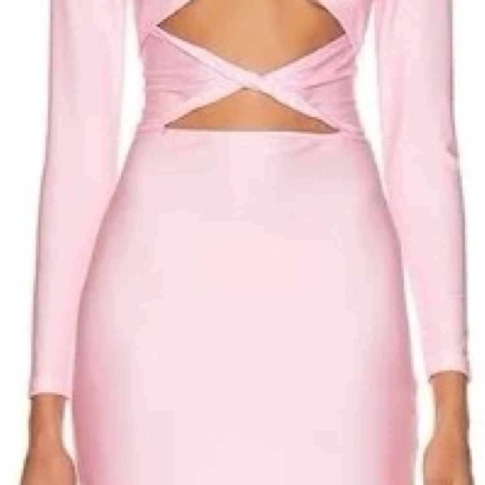 Coperni Soft Pink Long Sleeve Cut-Out Dress